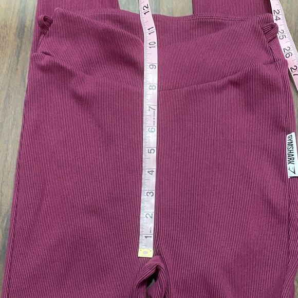 Gymshark Slounge Ribbon Ribbed Leggings in Dark Ruby - Picture 8 of 11